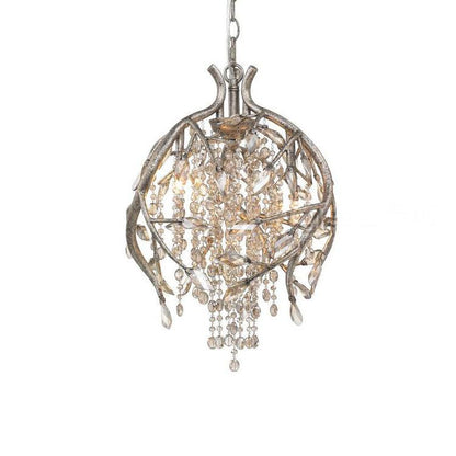 Autumn Twilight Chandelier ∅ 16.5″ x H 17.7″ / Dia 42cm x H 45cm / Antique gold & Amber Chandelier