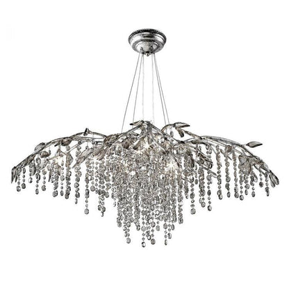 Autumn Twilight Chandelier ∅ 39.4″ x H 15.7″ / Dia 100cm x H 40cm / Antique silver & Clear Chandelier