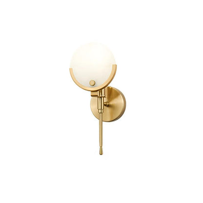 Ava Brass Wall Lamp ∅ 4.7″ x H 13.8″ / Dia 12cm x H 35cm / Brass & White Wall lamp
