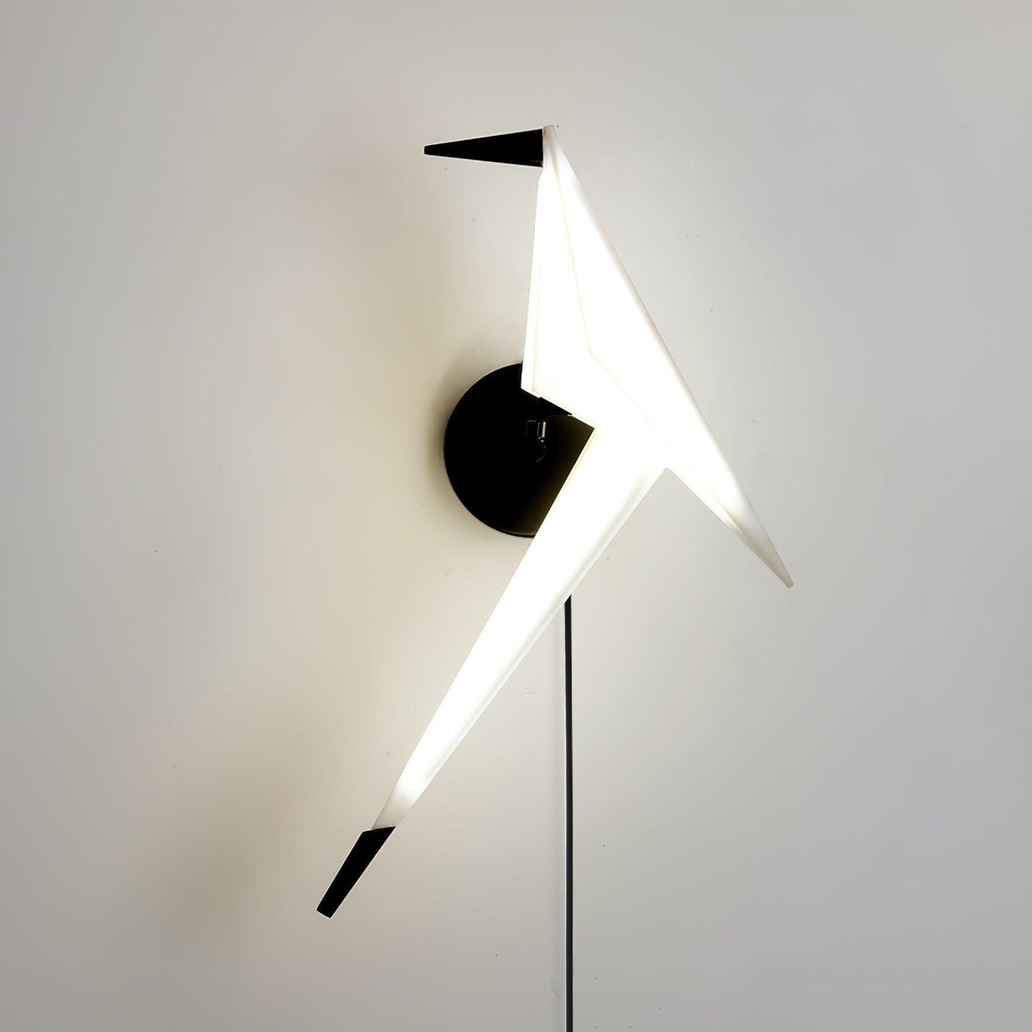 Avian Serenity Plug-In Wall Lamp ∅ 7.9″ X H 19.7″ / Dia 20cm X H 50cm / Black & White / US Plug Wall lamp