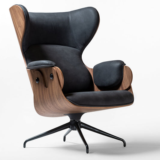 Lounger Leather Lounge Chair with Swivel Base