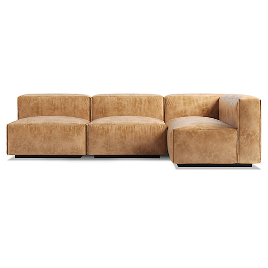Cleon Medium Leather Sectional Sofa