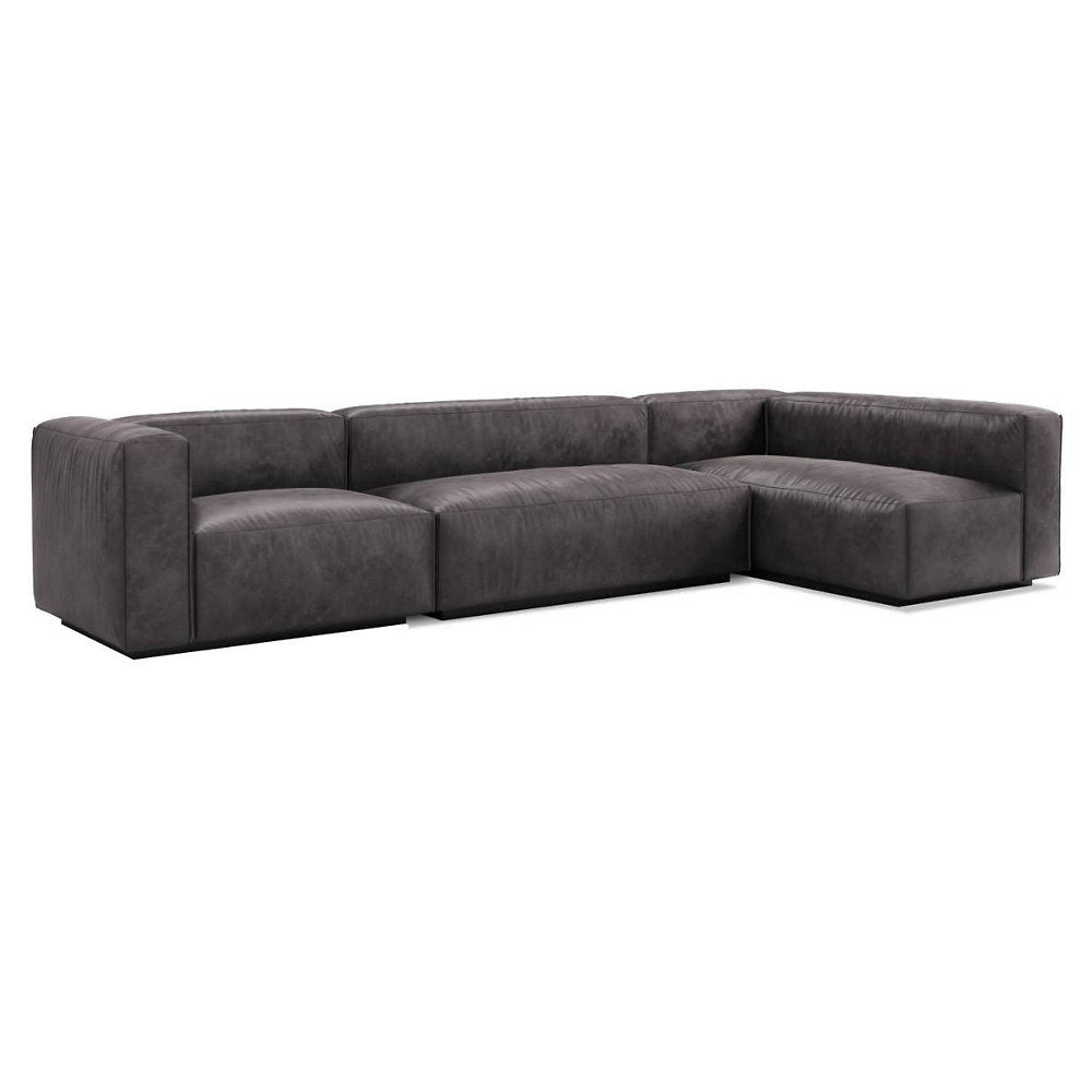 Cleon Medium Plus Leather Sectional Sofa