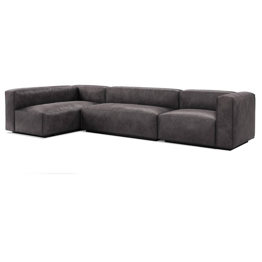 Cleon Medium Plus Leather Sectional Sofa