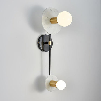 Balance Scale Wall Light ∅ 7.1″ x H 19.7″ / Dia 18cm x H 50cm / White Marble & Black Wall lamp