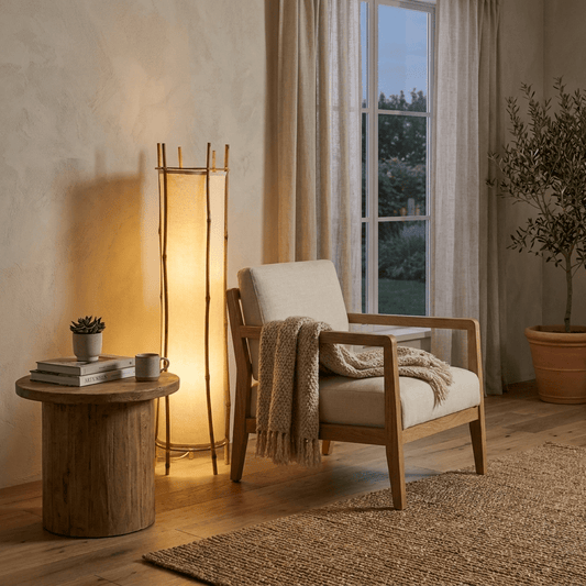 Bamboo Veil Lantern Floor Lamp