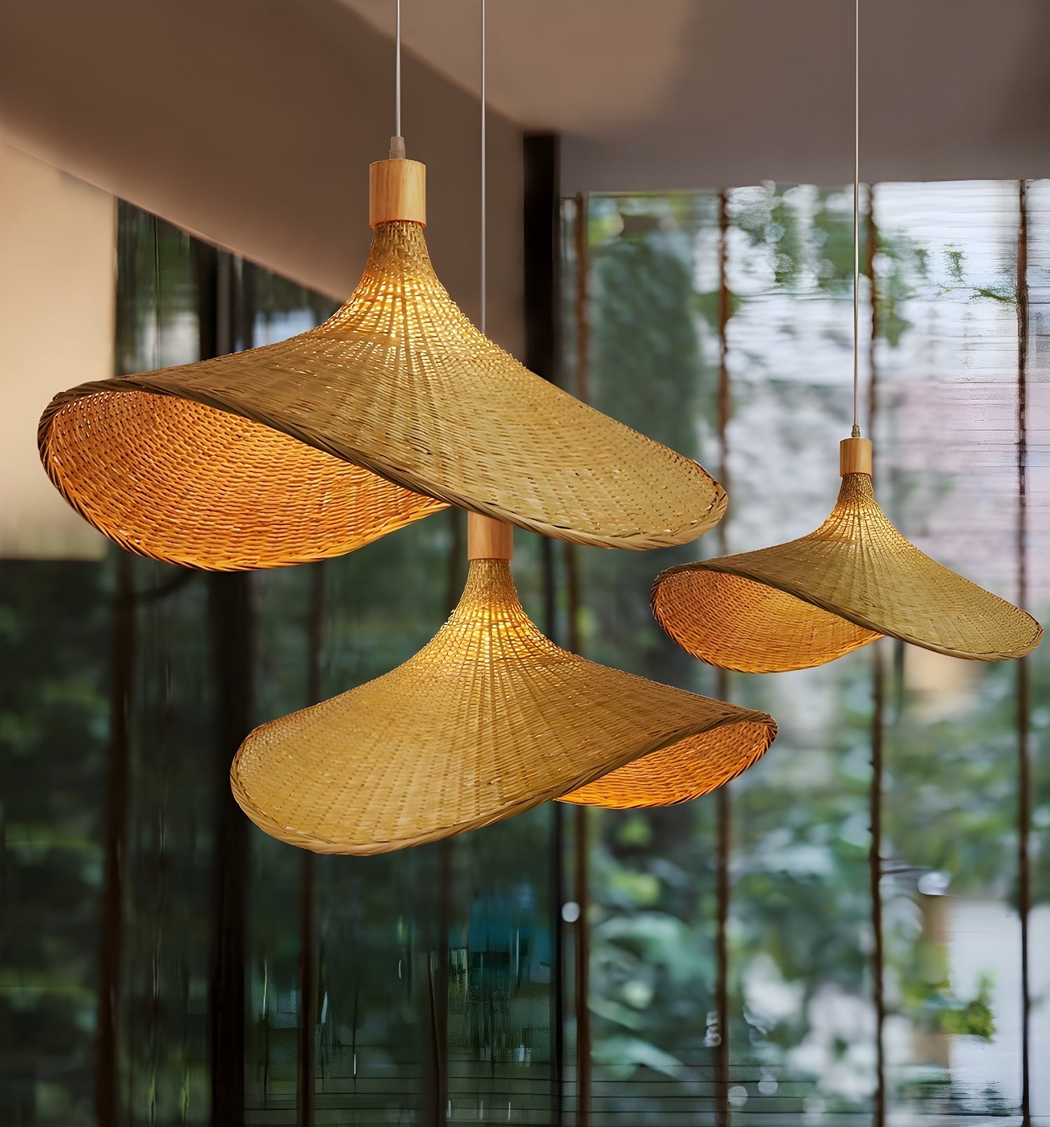 Rattan Weave Hat Pendant Light pendant Lamp