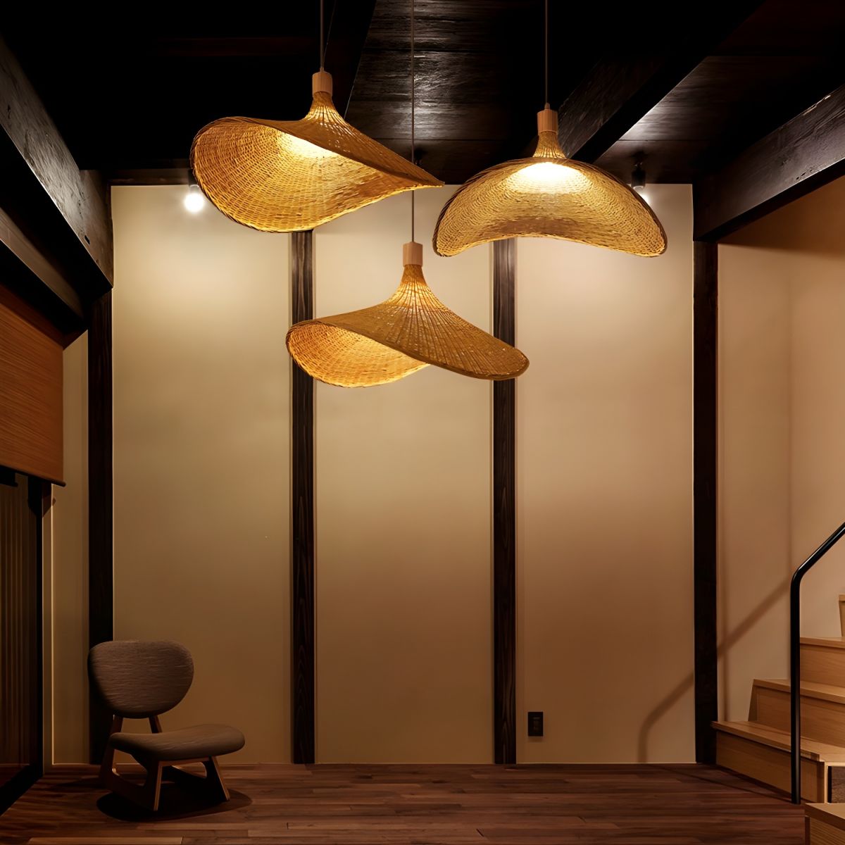 Rattan Weave Hat Pendant Light pendant Lamp