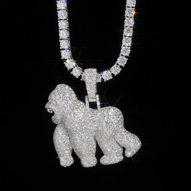 Moissanite Gorilla Pendant Beast