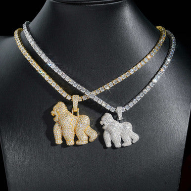 Moissanite Gorilla Pendant Beast