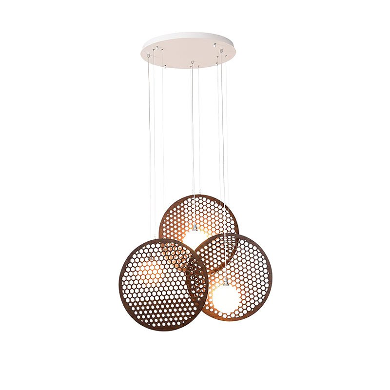 Bee Plate Chandelier ∅ 27.6″ x H 23.6’’ / Dia 70cm x H 60cm / Walnut Color / Warm Light Chandelier