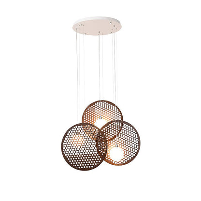 Bee Plate Chandelier ∅ 27.6″ x H 23.6’’ / Dia 70cm x H 60cm / Walnut Color / Warm Light Chandelier