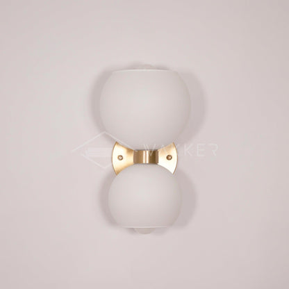 Round Pearl Sconce ∅ 5.9″ x H 9.8″ / Dia 15cm x H 25cm / Brass / Opal Wall lamp