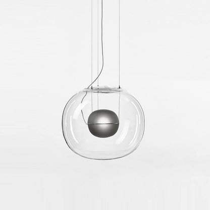Levita Orb Pendant Light ∅ 11.8″ x H 10.2″ / Dia 30cm x H 26cm / Clear + Grey 1001 Pendant light