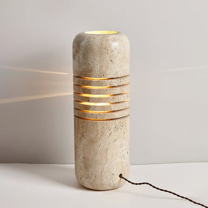 Big Stone Bucket Floor Lamp ∅ 6.9″ x H 19.7″ / Yellow Travertine / US Plug Floor lamp