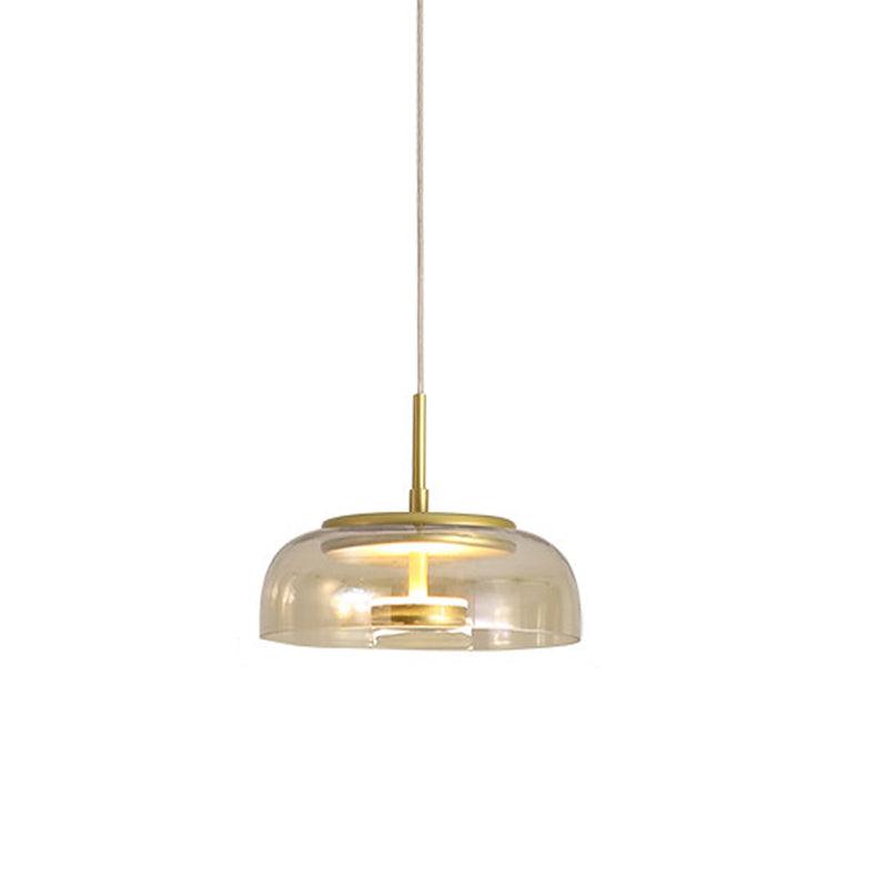 Solara Pendant Lamp ∅ 9″ x H 7.9″ / Dia 23cm x H 20cm / Brass & Amber / Warm Light Pendant light