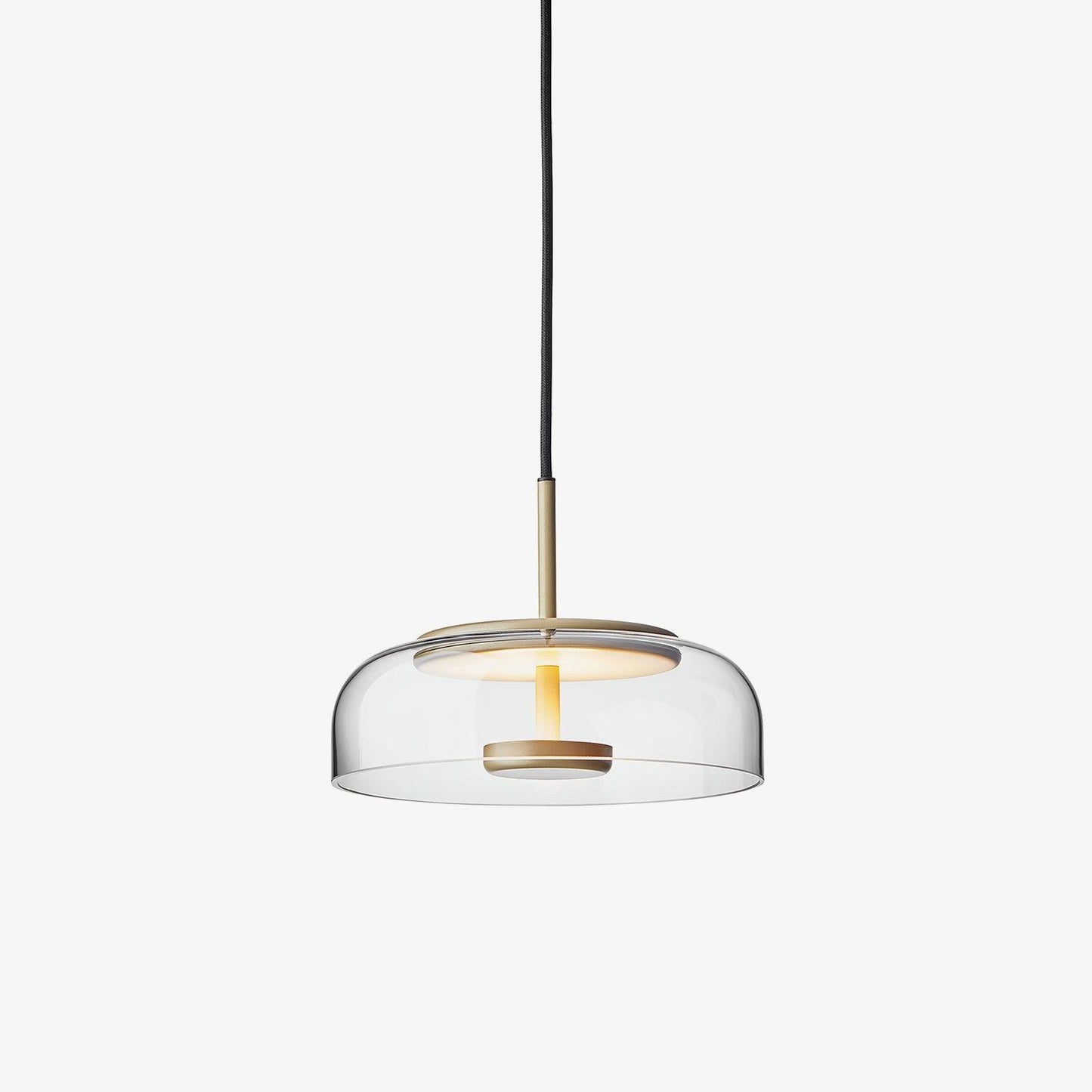 Solara Pendant Lamp ∅ 9″ x H 7.9″ / Dia 23cm x H 20cm / Brass & Clear / Warm Light Pendant light