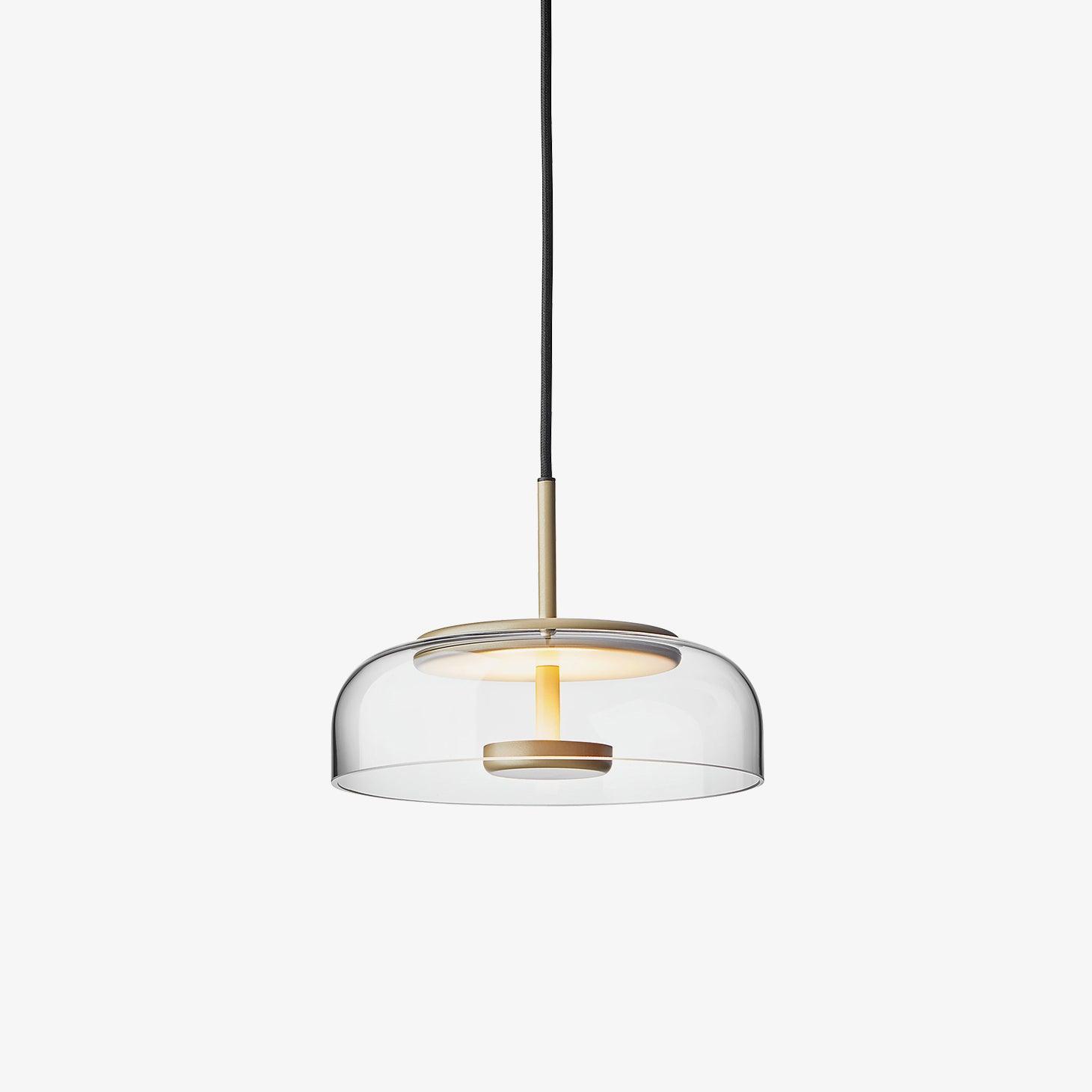 Solara Pendant Lamp ∅ 9″ x H 7.9″ / Dia 23cm x H 20cm / Brass & Clear / Warm Light Pendant light