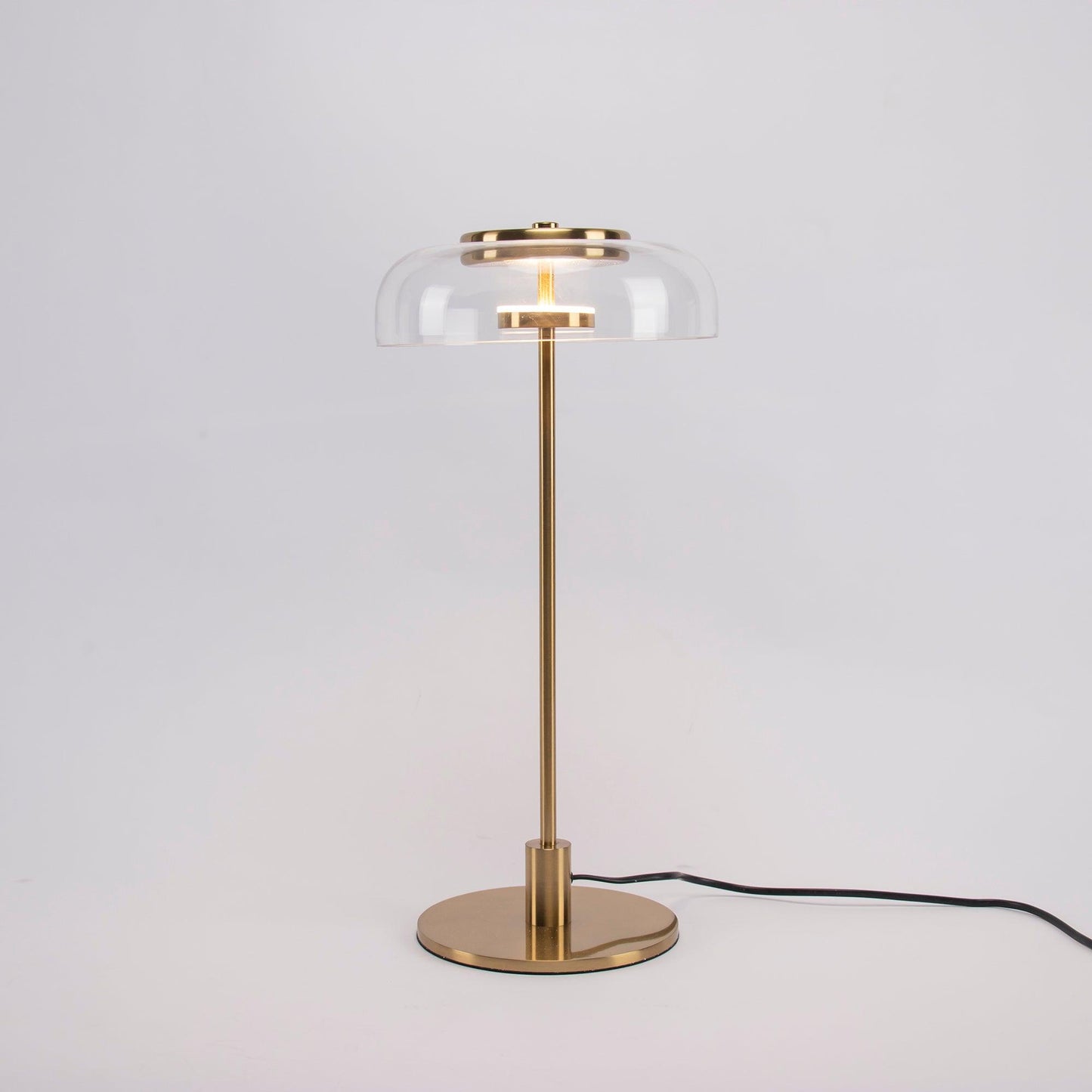 Solara Table Lamp ∅ 9″ x H 18.5″ / Dia 23cm x H 47cm / Brass & Clear glass / US Plug Table lamp