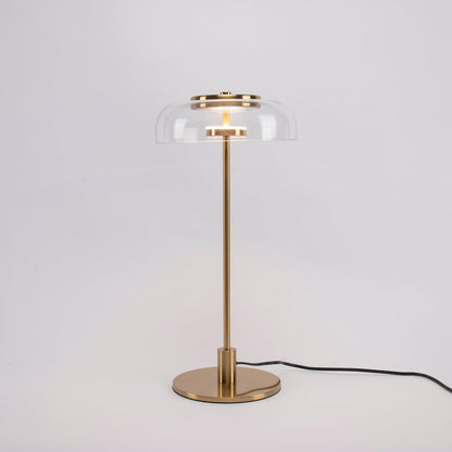 Solara Table Lamp ∅ 9″ x H 18.5″ / Dia 23cm x H 47cm / Brass & Clear glass / US Plug Table lamp