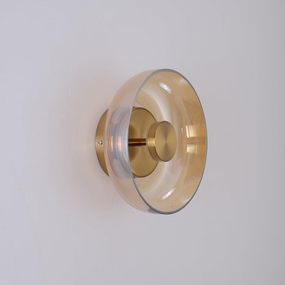 Blossi Wall Light ∅ 3.9″ x H 9″ / Dia 10cm x H 23cm / Brass & Amber glass / Warm Light Wall lamp