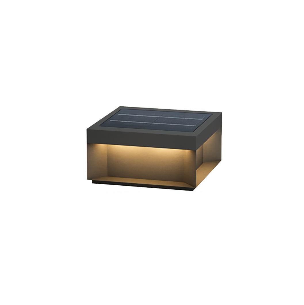 Black Box Outdoor Post Light L 19.7″ x W 19.7″ x H 13.8″ / L 50cm x W 50cm x H 35cm / Model B: Solar-Powered Version