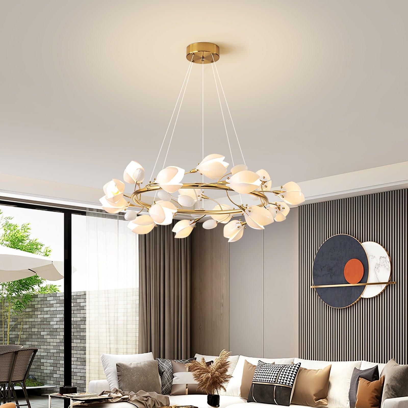 Porcelain Magnolia Chandelier Chandelier