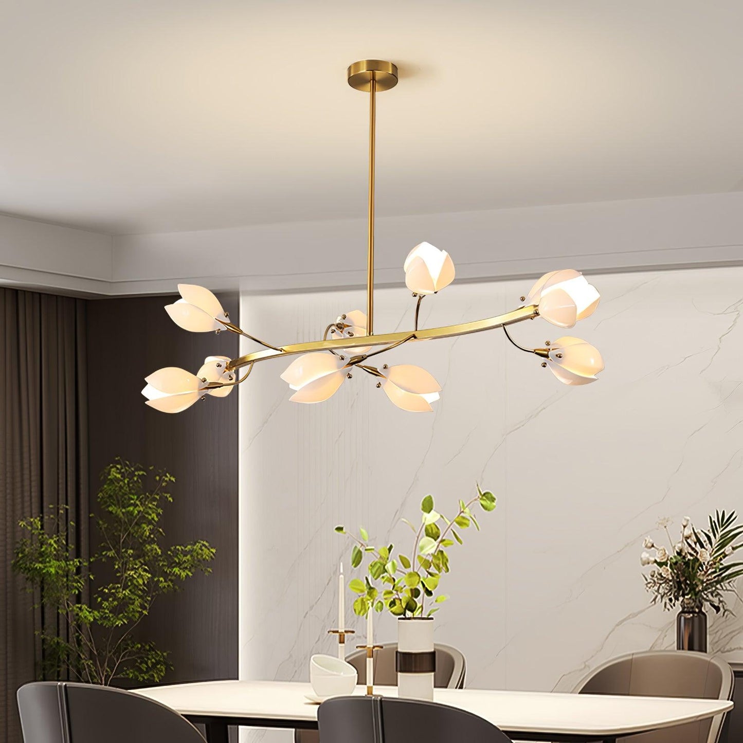 Porcelain Magnolia Chandelier Chandelier