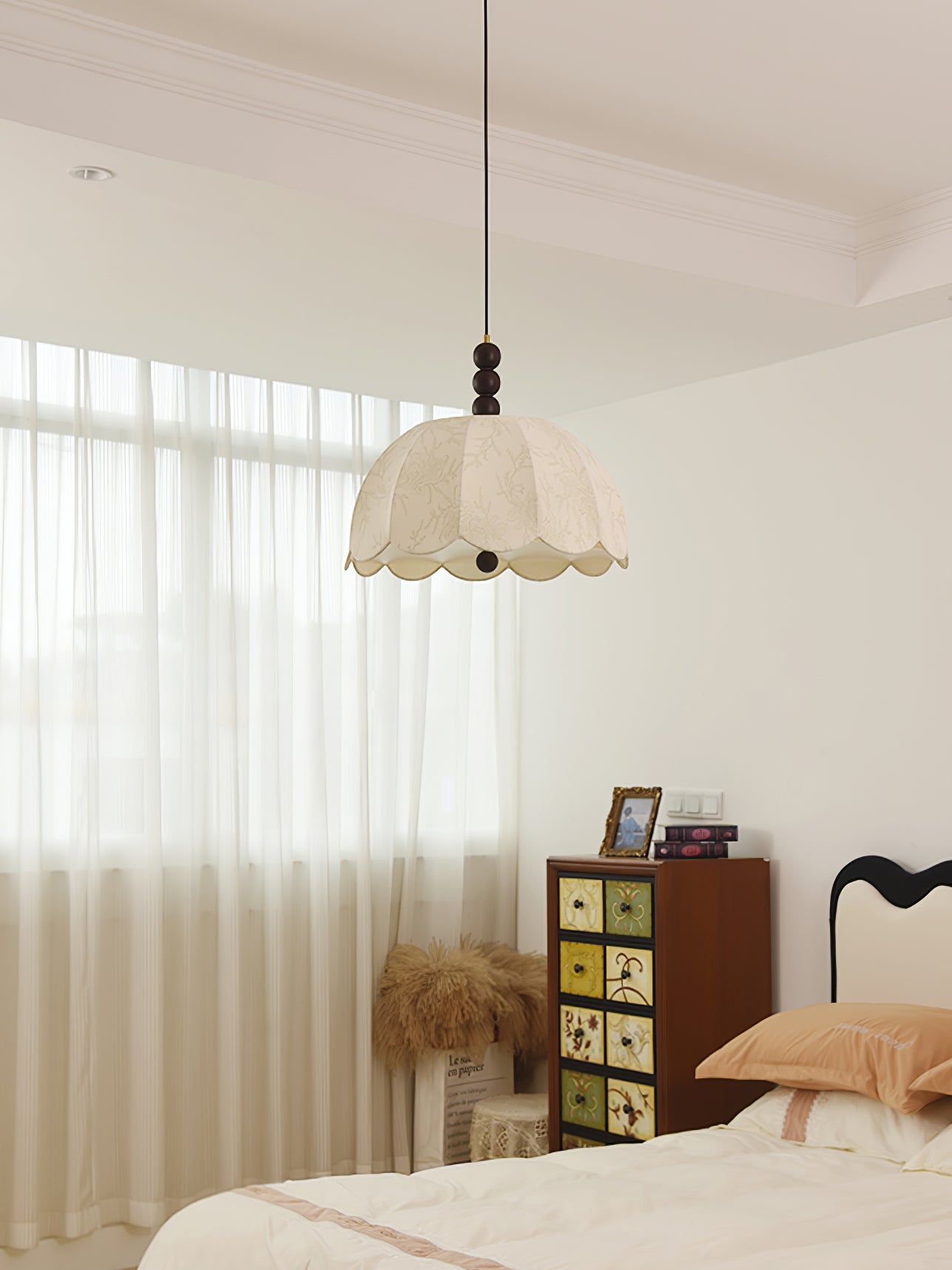 Blossom Fabric Pendant Light ∅ 21.7″ x H 10.6″ / Dia 55cm x H 27cm / Beige Pendant light