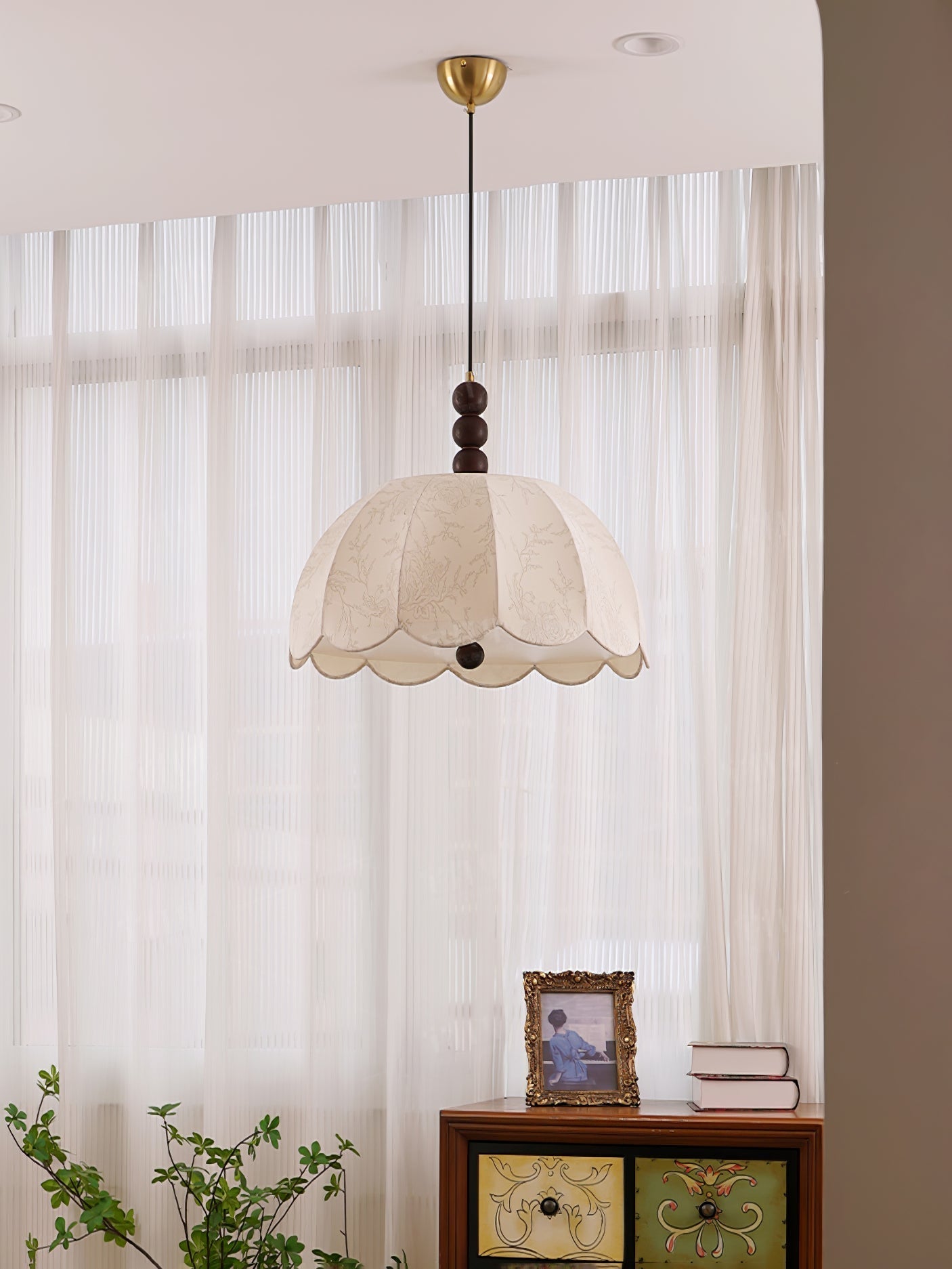 Blossom Fabric Pendant Light ∅ 21.7″ x H 10.6″ / Dia 55cm x H 27cm / Beige Pendant light