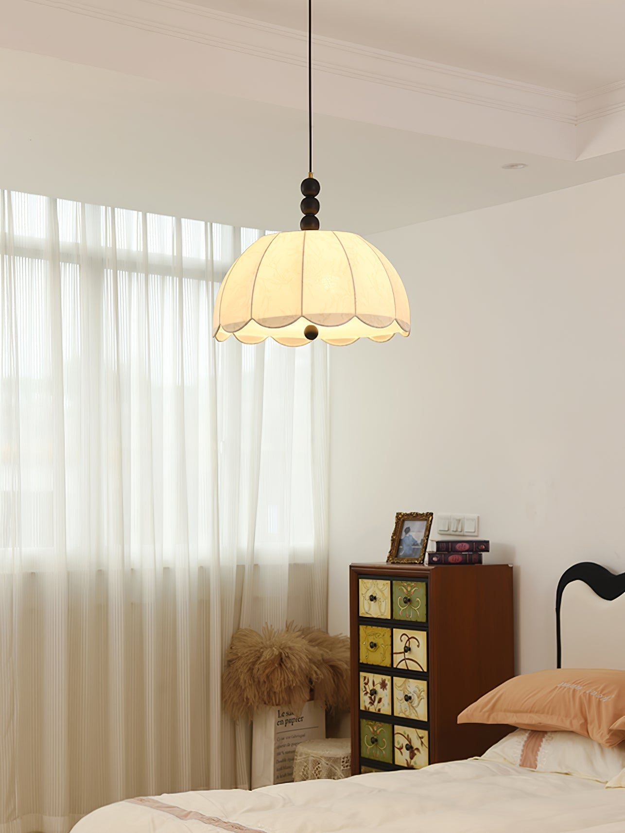 Blossom Fabric Pendant Light ∅ 21.7″ x H 10.6″ / Dia 55cm x H 27cm / Beige Pendant light