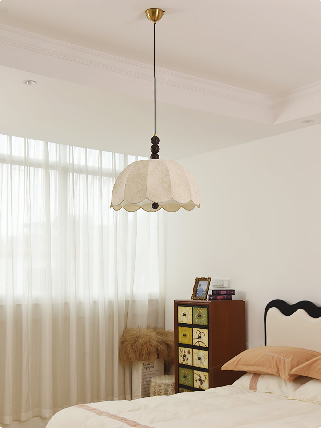 Blossom Fabric Pendant Light ∅ 21.7″ x H 10.6″ / Dia 55cm x H 27cm / Beige Pendant light