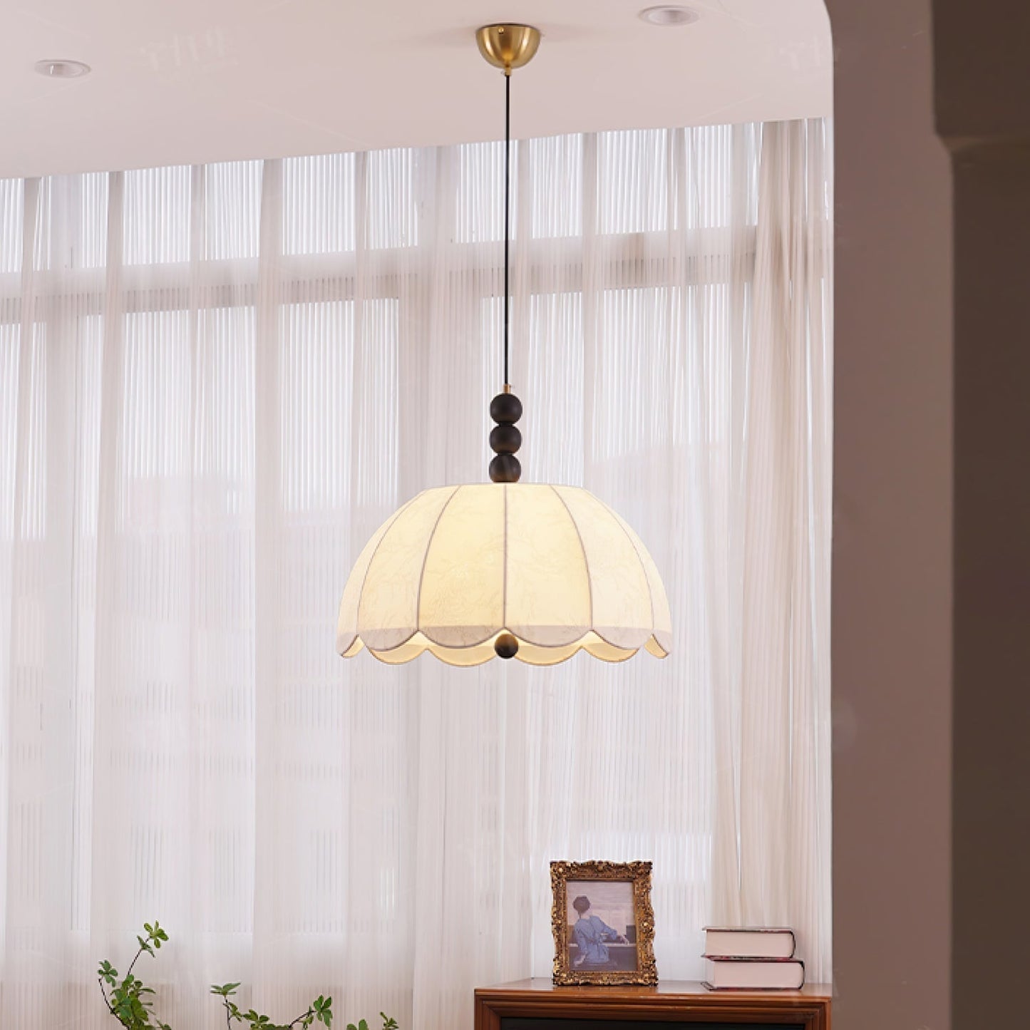 Blossom Fabric Pendant Light ∅ 21.7″ x H 10.6″ / Dia 55cm x H 27cm / Beige Pendant light