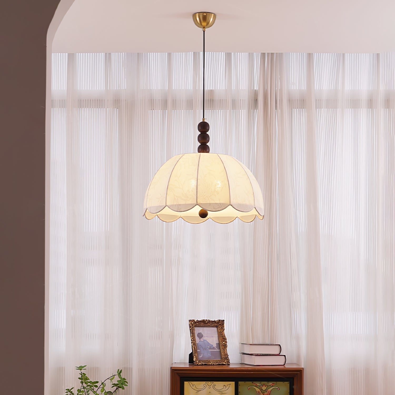 Blossom Fabric Pendant Light ∅ 21.7″ x H 10.6″ / Dia 55cm x H 27cm / Beige Pendant light