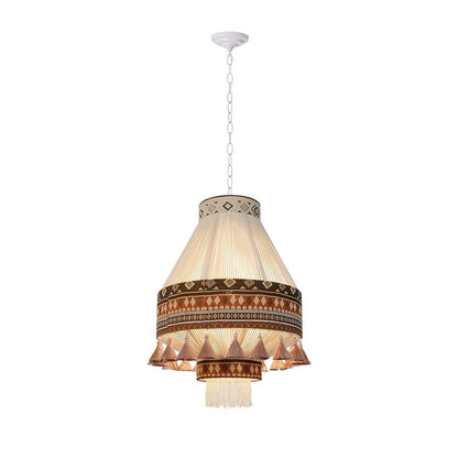 Bohemian Fringe Pendant Lamp Model A ∅ 17.7″ x H 22.8″ / Orange Pendant light