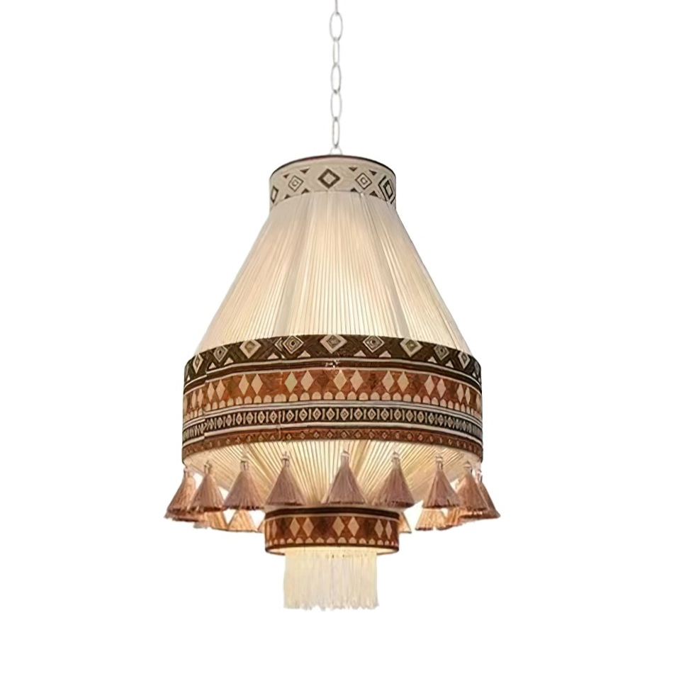 Bohemian Fringe Pendant Lamp Model A ∅ 21.7″ x H 27.6″ / Orange Pendant light