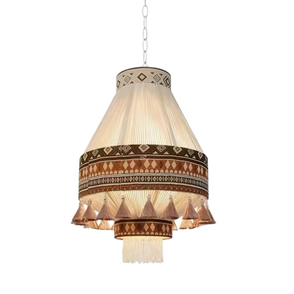 Bohemian Fringe Pendant Lamp Model A ∅ 21.7″ x H 27.6″ / Orange Pendant light