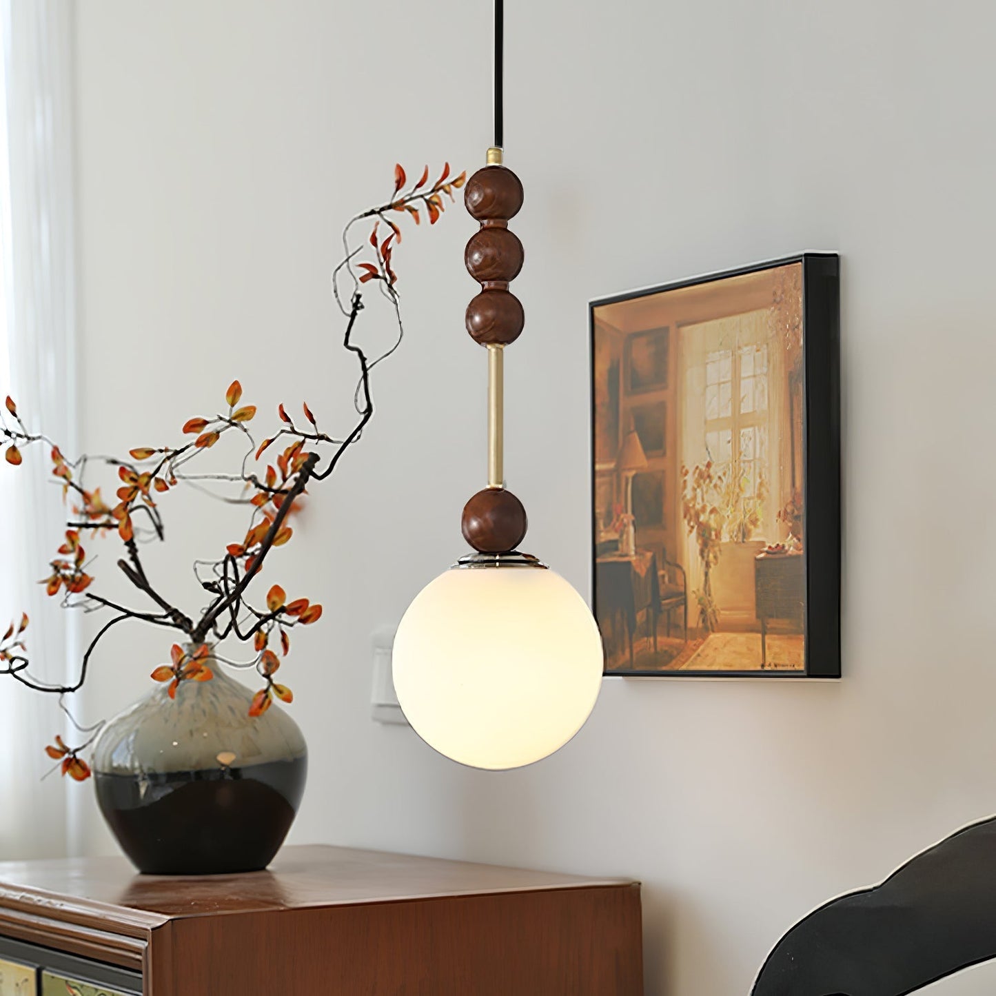Bola Pendant Lamp ∅ 5.9″ x H 17.7″ / Dia 15cm x H 45cm / Black Pendant light
