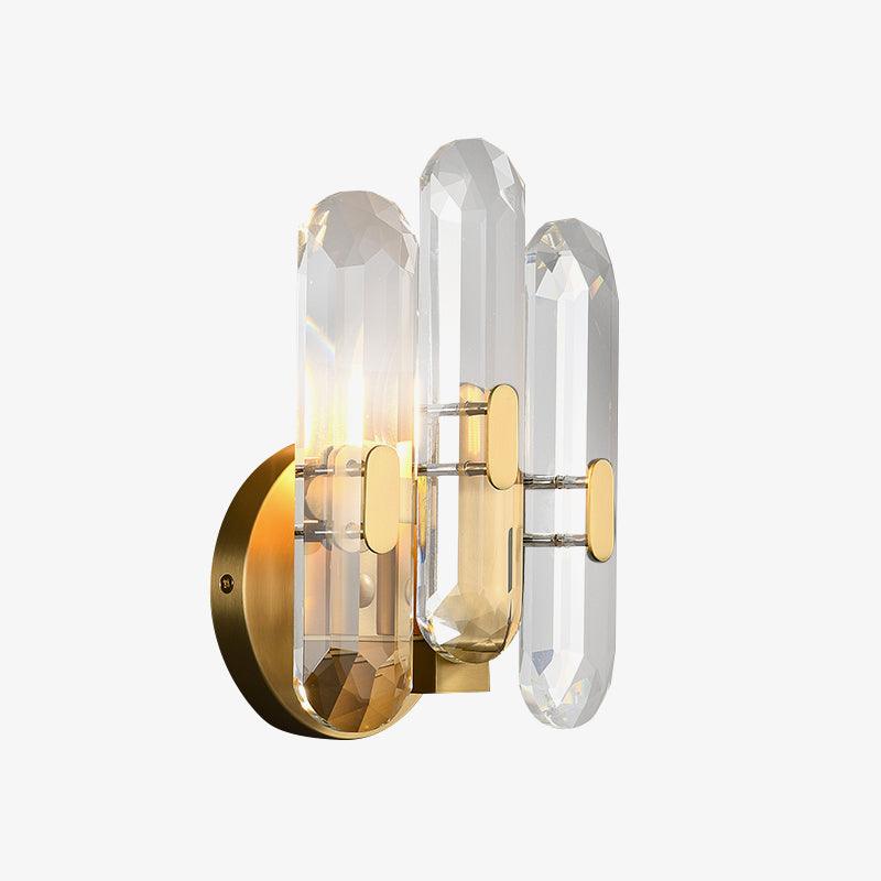 Bolton Sconce ∅ 4.2″ x H 9.1″ / Dia 10.7cm x H 23cm / Brass + Clear Wall lamp