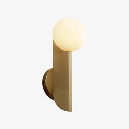 Bower Sconce ∅ 4.9″ x H 13.8″ / Dia 12.5cm x H 35cm / Brass & White Wall lamp