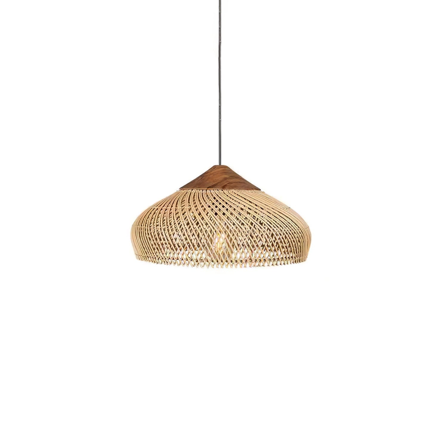 Braided Rattan Pendant Lamp Model B ∅ 25.6″ x H 59.1″ / Dia 65cm x H 150cm / Natural wood & Natural rattan Pendant light