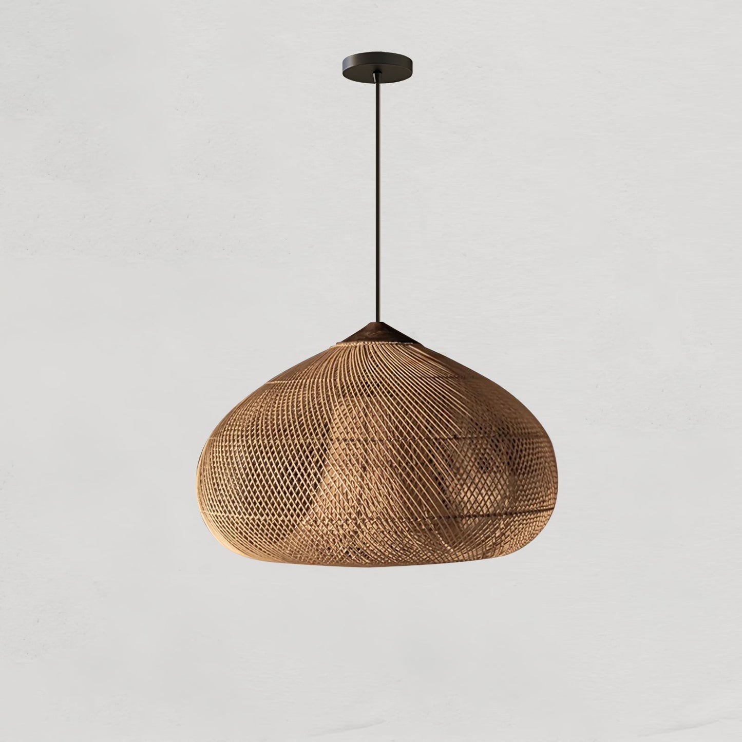 Braided Rattan Pendant Lamp Model A ∅ 19.7″ x H 59.1″ / Dia 50cm x H 150cm / Natural wood & Natural rattan Pendant light