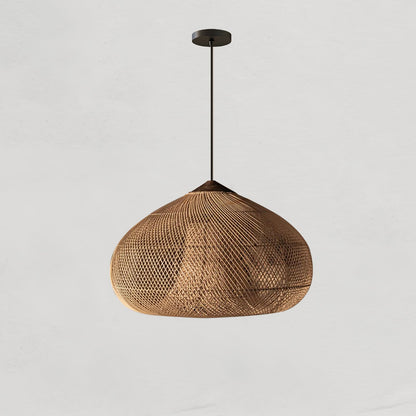 Braided Rattan Pendant Lamp Model A ∅ 19.7″ x H 59.1″ / Dia 50cm x H 150cm / Natural wood & Natural rattan Pendant light