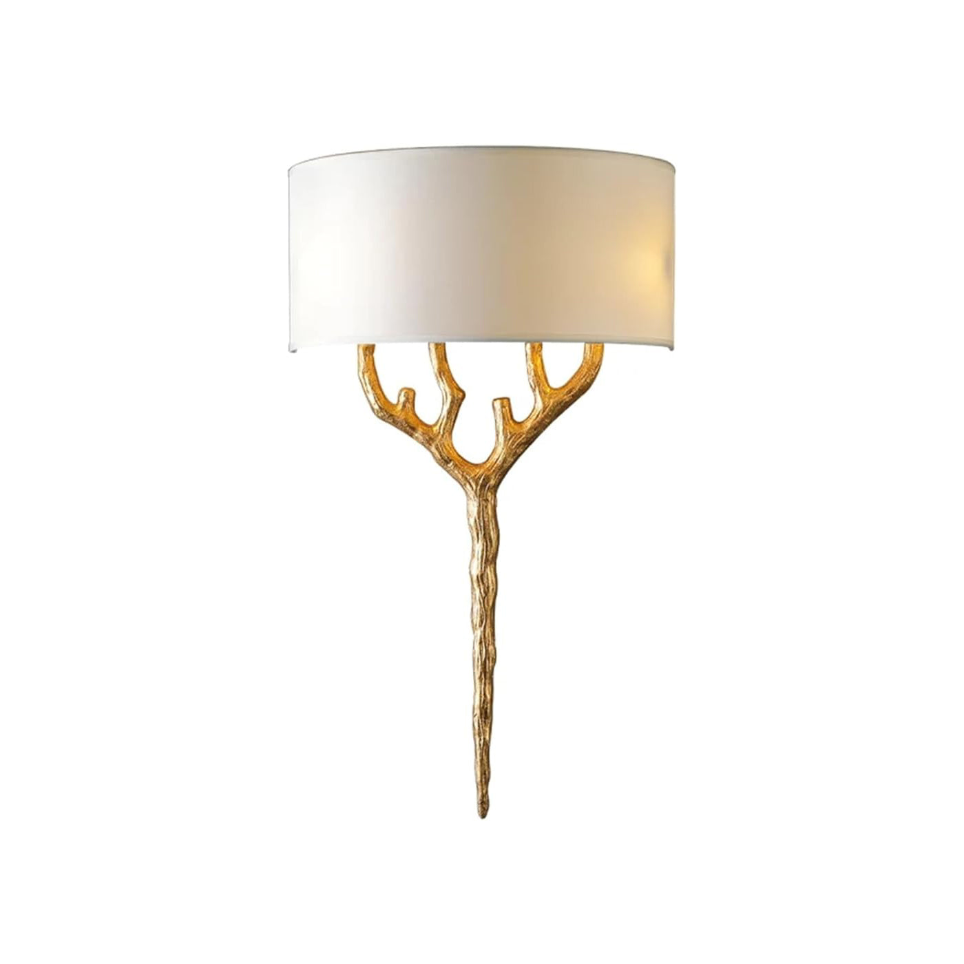 Brass Branch Wall Lamp ∅ 18.9″ x H 26.8″ / Dia 48cm x H 68cm / Brass & White / Single Wall lamp