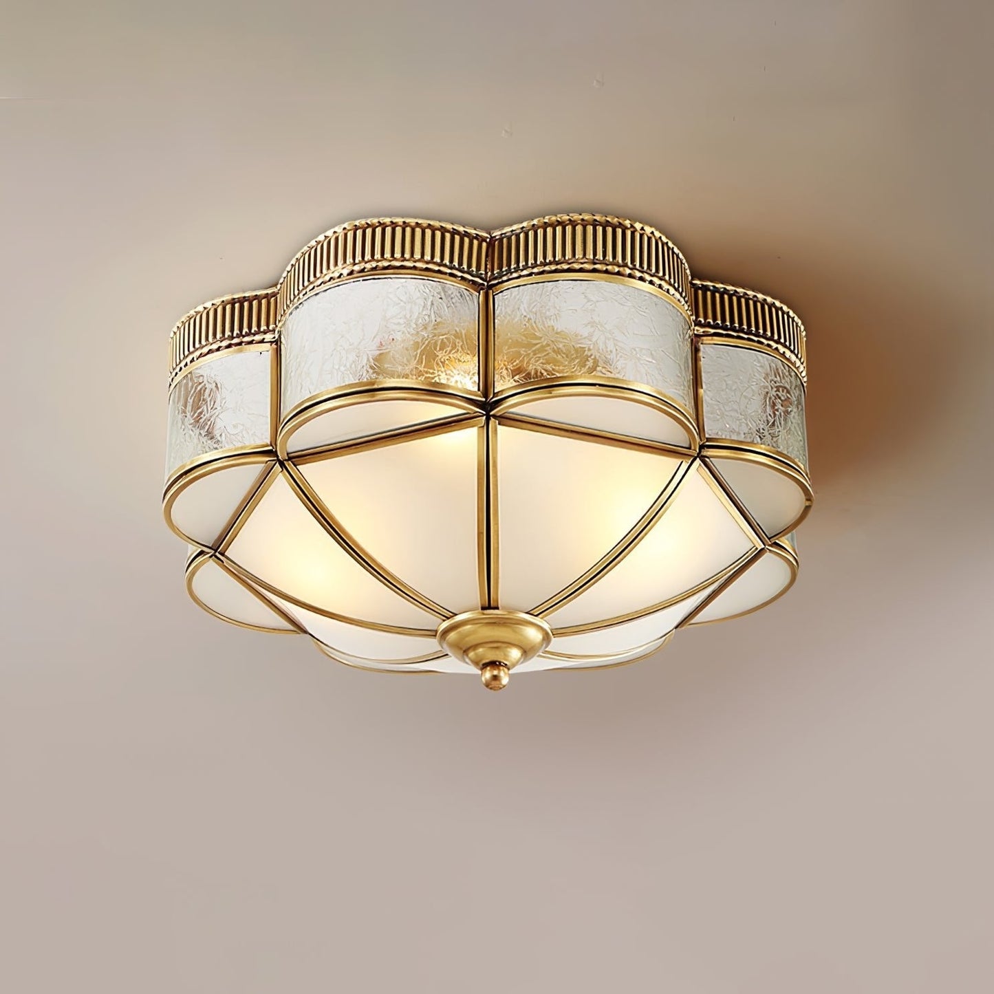 Brass Domed Flush Ceiling Lamp ∅ 17.7″ x H 7.9″ / Brass Ceiling lamp