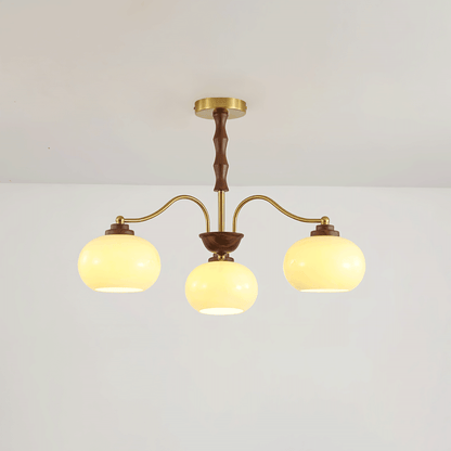 Persimmon Glass Globe Chandelier