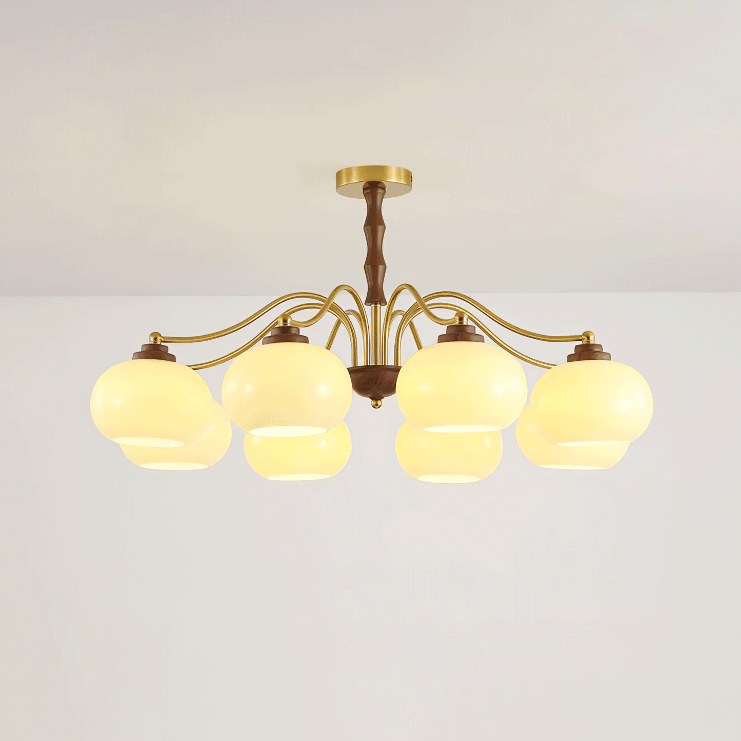 Persimmon Glass Globe Chandelier