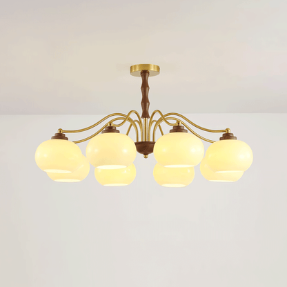 Persimmon Glass Globe Chandelier