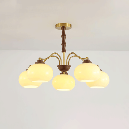 Persimmon Glass Globe Chandelier