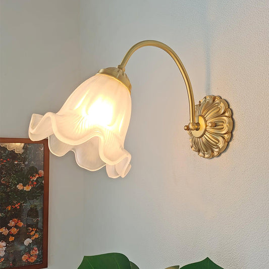 Brass Floral Glass Sconce Wall lamp